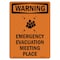 Signmission OSHA Warning Sign, 10" Height, Rigid Plastic, Emergency Evacuation, Portrait, WS-P-V-13152 OS-WS-P-710-V-13152 - alternate 1